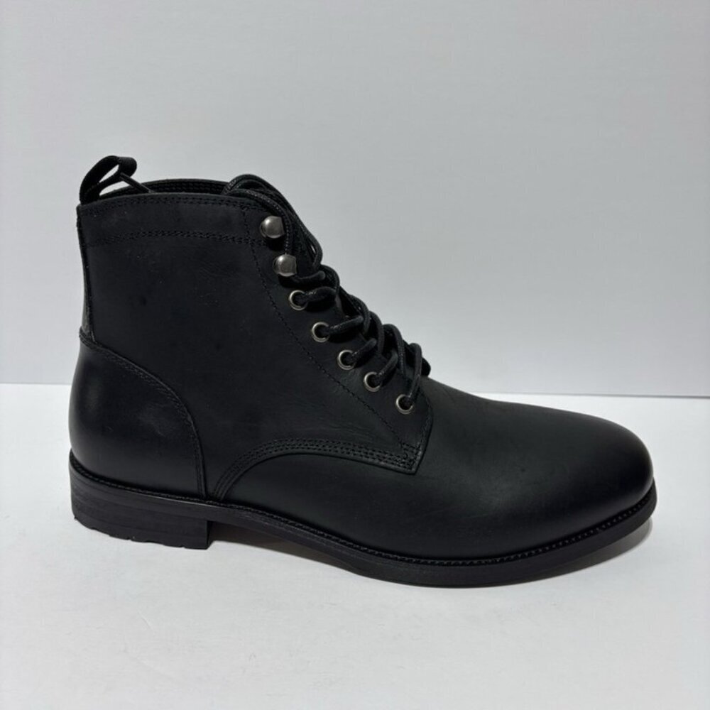 Vince Camuto Men’s Lael Lace-Up Boots Black Leather, Size 9.5 M